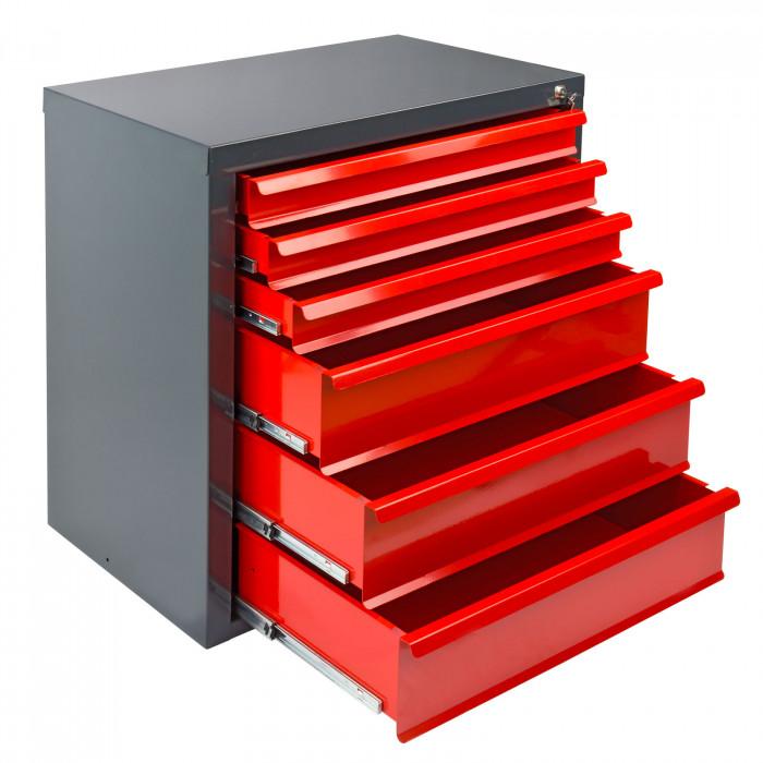 Armoire servante Mammut 6 tiroirs – Rouge/Anthracite