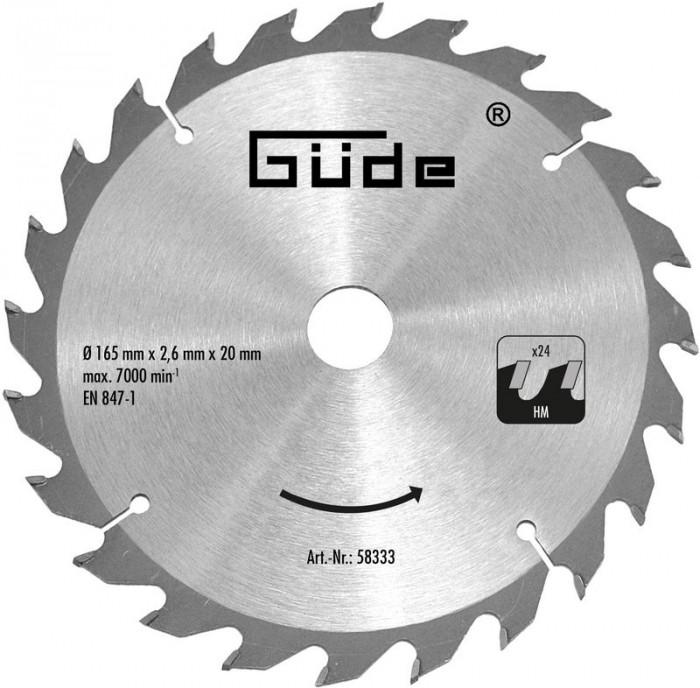 Lame de scie carbure – 165 x 20 mm – 24 dents pour scie G58232