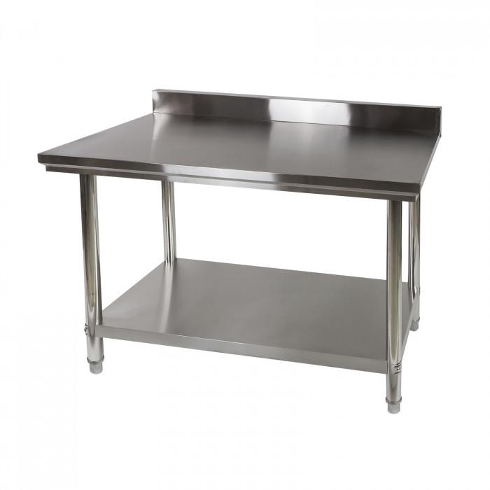 Table de travail inox avec dosseret 120 x 60 cm – DAT 120