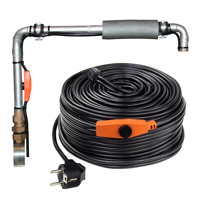 Câble chauffant – 4 m – 64 W – avec thermostat antigel