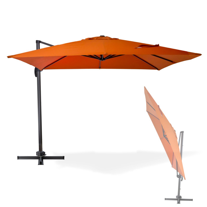 Parasol déporté Verona – 3 x 3 m – Terracotta