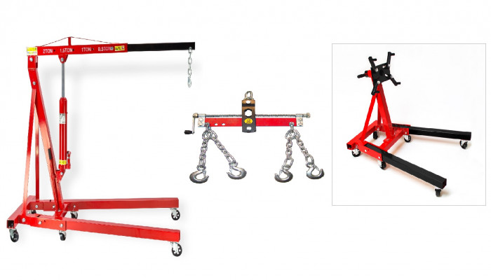 Pack – Grue atelier 2 T + Balancier 1000 kg + Support moteur 900 kg