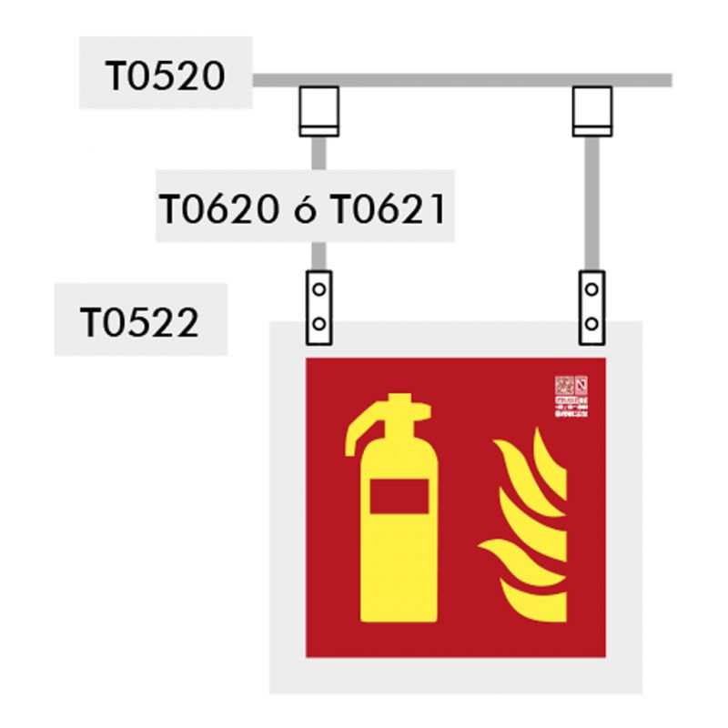 Implaser T0522 Fixation sur support vissé avec tige 3,3×1,9cm