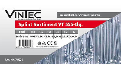 Assortiment 555 goupilles fendues en coffret – VINTEC