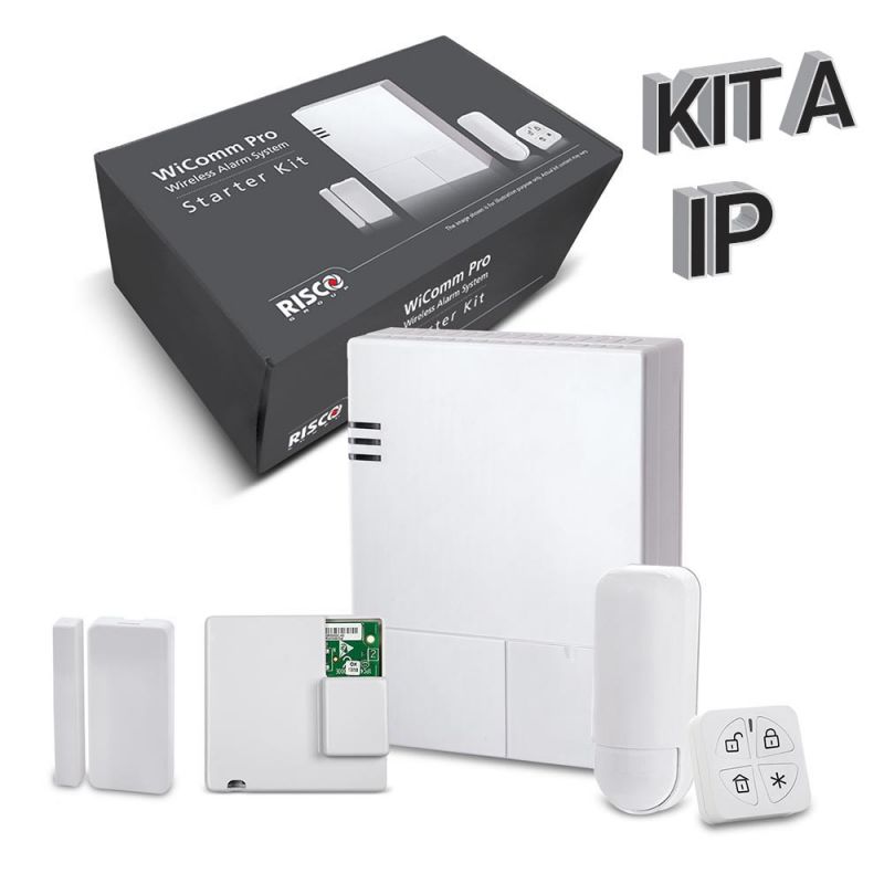 Risco KIT_WICOMM_A_IP Kit « A » IP WiComm Pro Risco. Centrale+Module IP+Commande+PIR+Contact
