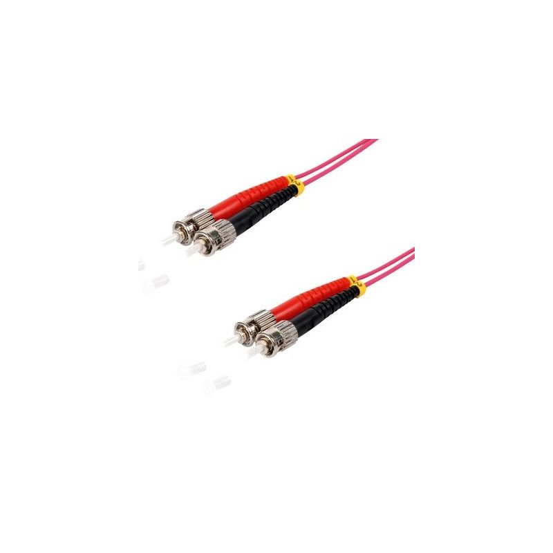 Câble de raccordement fibre optique ST/ST Duplex 2m violet, 50/125μ Multimode OM4