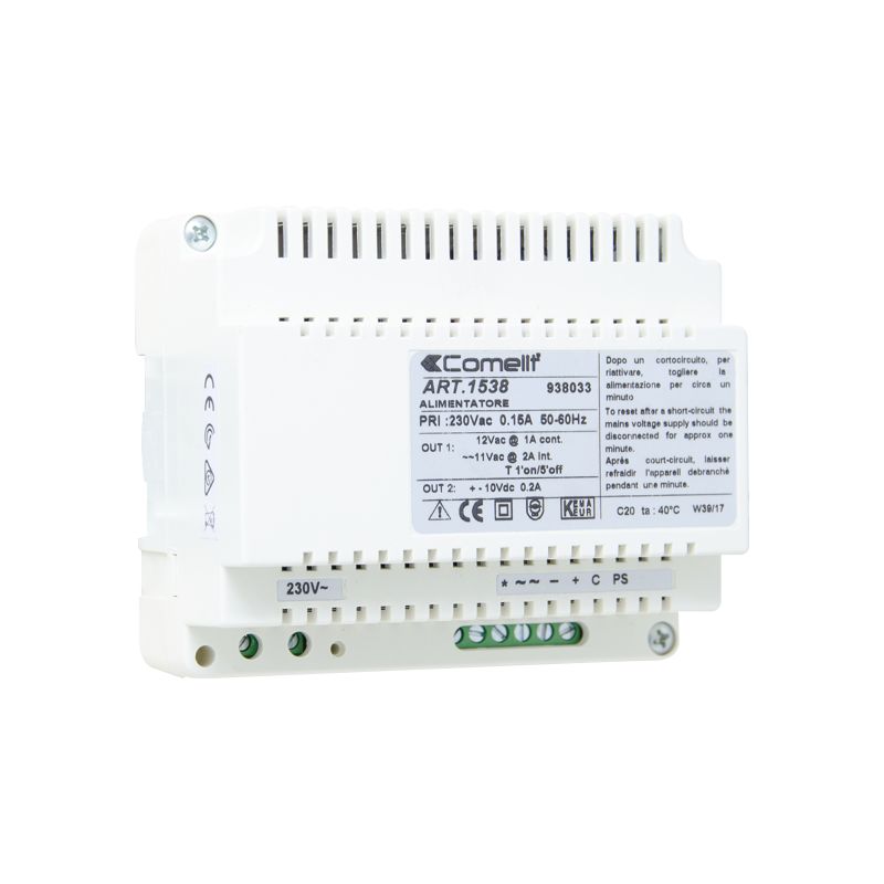 Comelit 1538 ALIMENTATION INTERPHONE. SYSTÈME 4+1