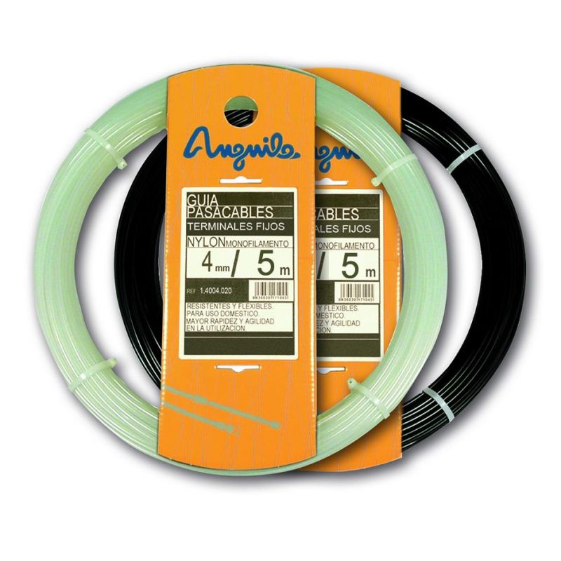 Guide de câble fixe nylon flexible 4mm Noir 5m Anguila