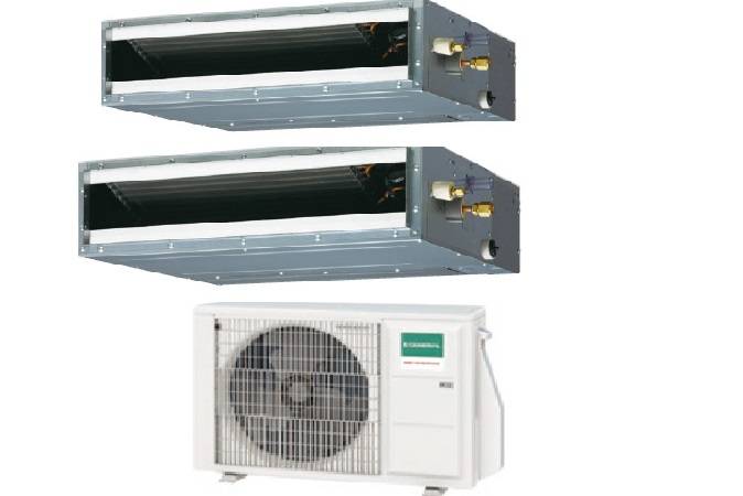 Climatiseur gainable multisplit General Fujitsu série KLLAP R-32 9000+9000 avec AOHG14KBTA2