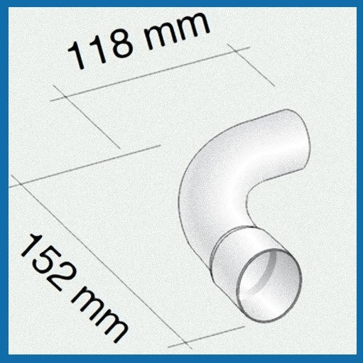 Coude à 90° pour tuyau mâle/femelle Ø35 mm pour poêles à convection Fondital