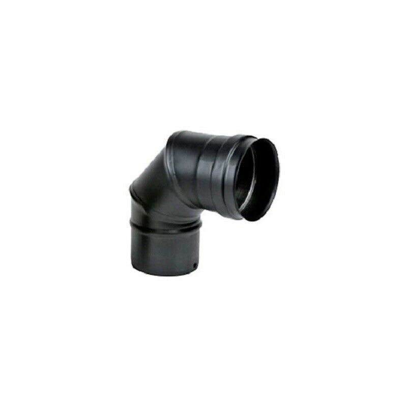 Curve 90 MF – Système de conduit de cheminée à simple paroi en acier au carbone émaillé noir