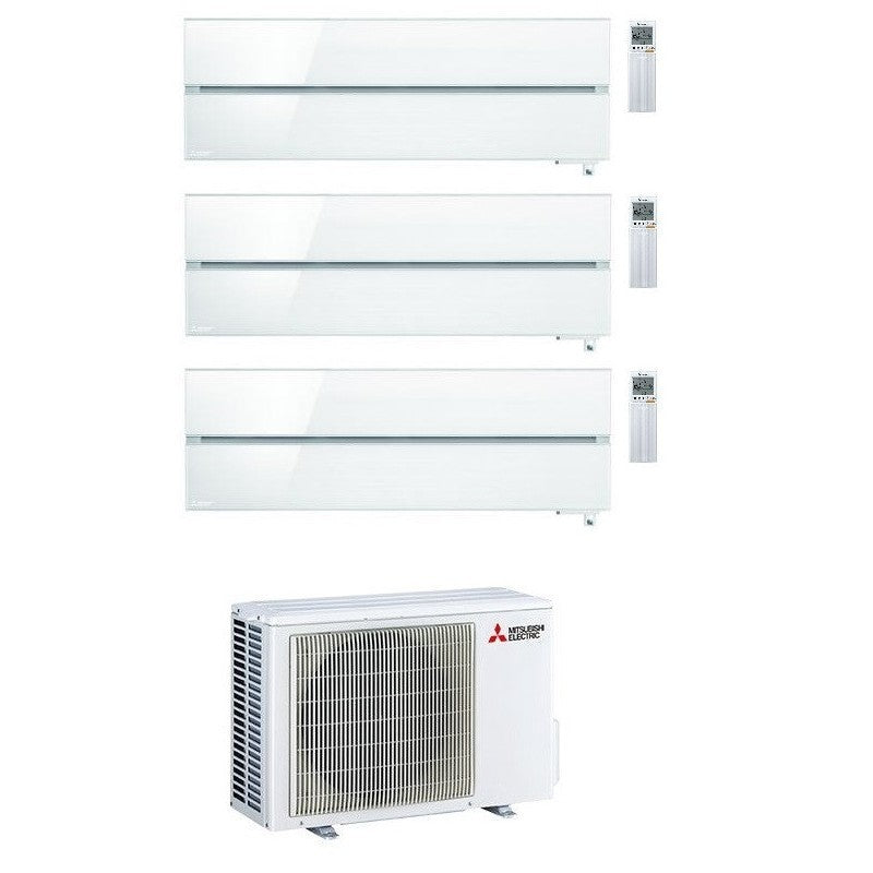 Climatiseur split Mitsubishi Electric Kirigamine Style blanc perle R-32 9+12+12 BTU avec Wi-Fi intégré MXZ-3F68VF4