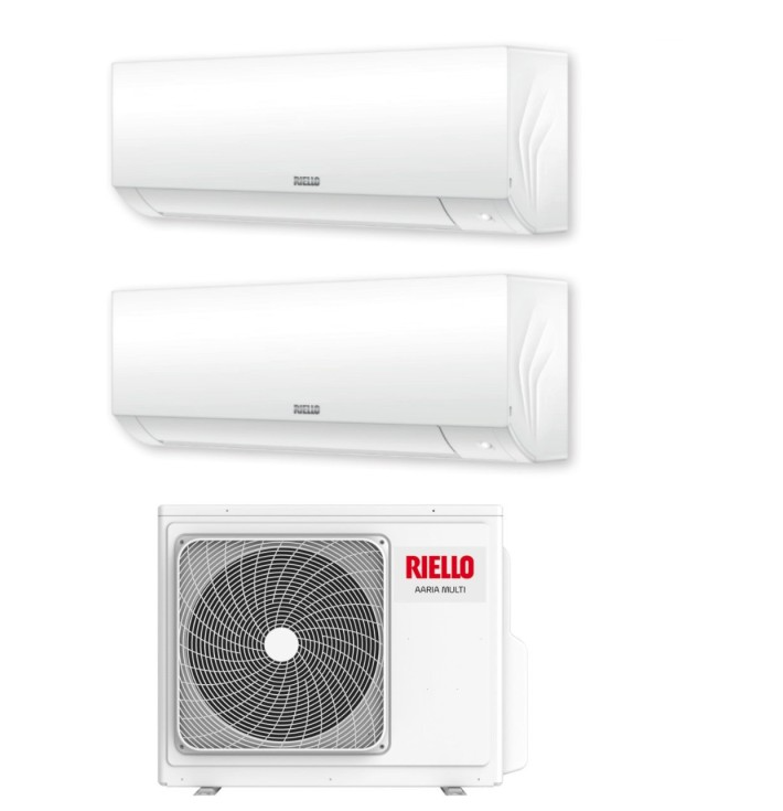 Climatiseur Riello Dual Split Aaria Plus I R-32 7000+7000 BTU avec unité extérieure U. 250 PI et Wi-Fi intégré