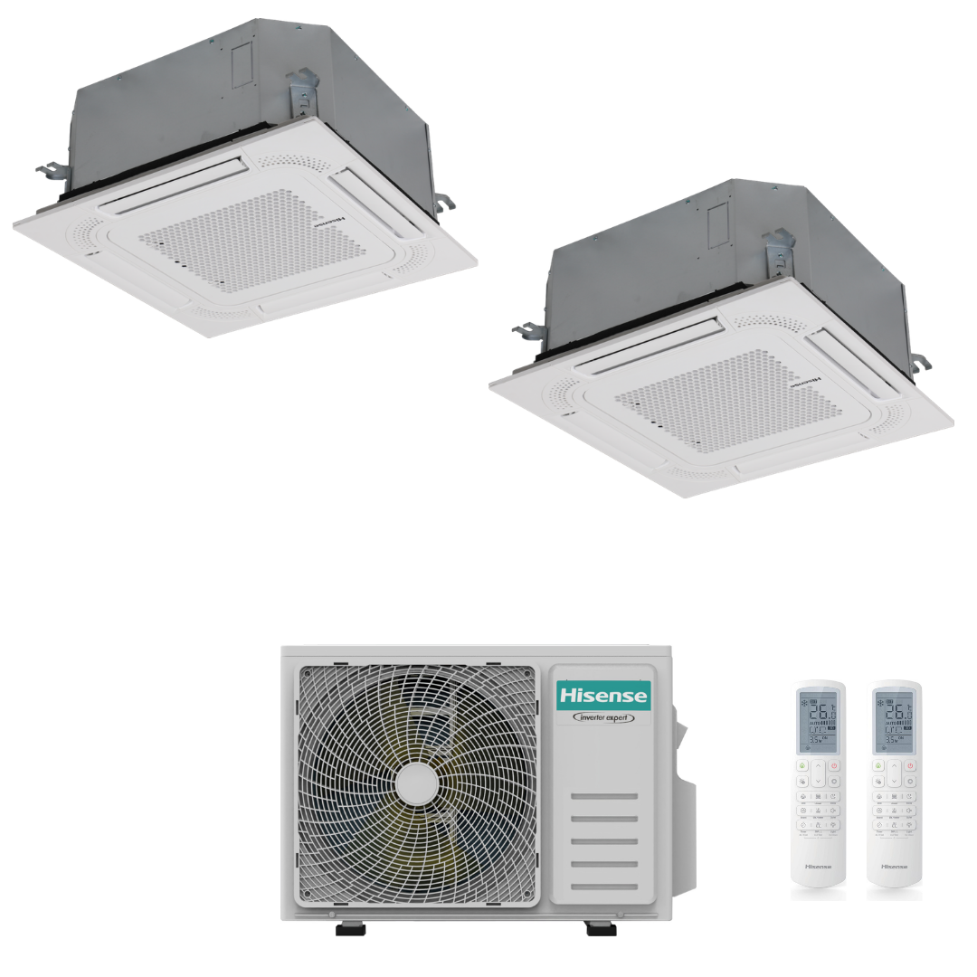 Climatiseur cassette Hisense Dual Split Inverter 12000+12000 avec 2AMW52U4RXC